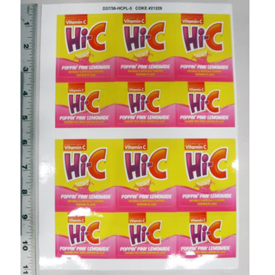 DECAL HI-C PINK LEMONADE LEV 6/SHEET - D37/38-HCPL-4 | Beverage ...