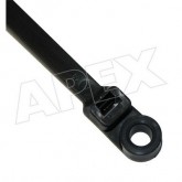 14" CABLE TIE BLACK WITH HOLE FOR 1/4" SCREW 120 LBS TENSIL