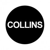 BUTTON CAP ROUND COLLINS BLACK CAP / WHITE LETTER