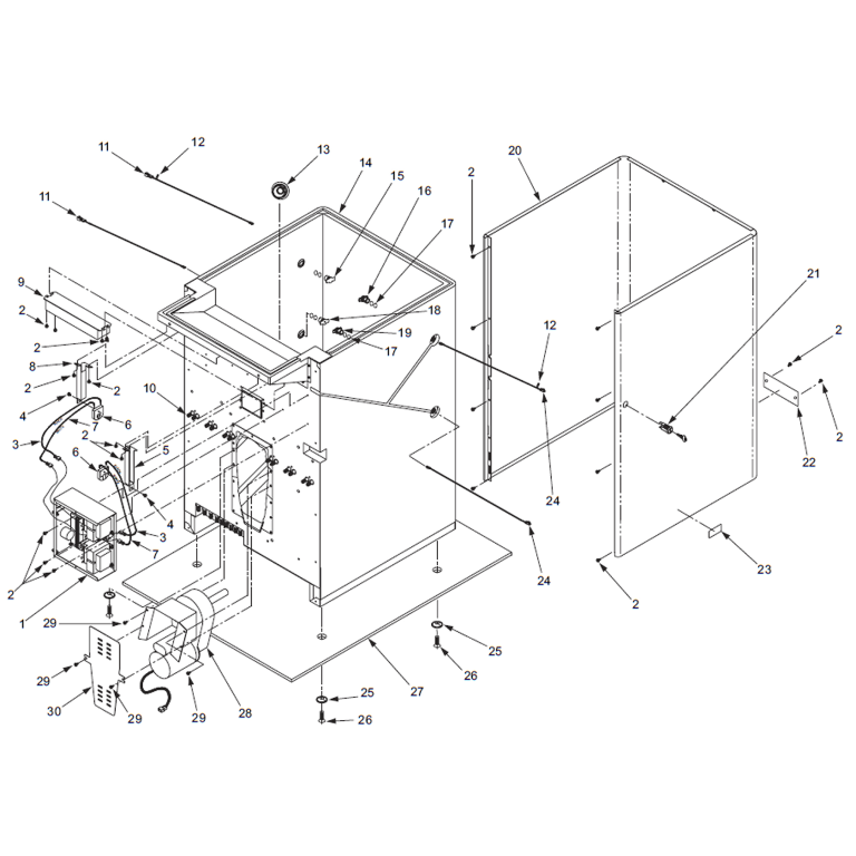 Lancer IBD22 IBD30 Electrical Box and Gear Sub-Assembly Post-Mix