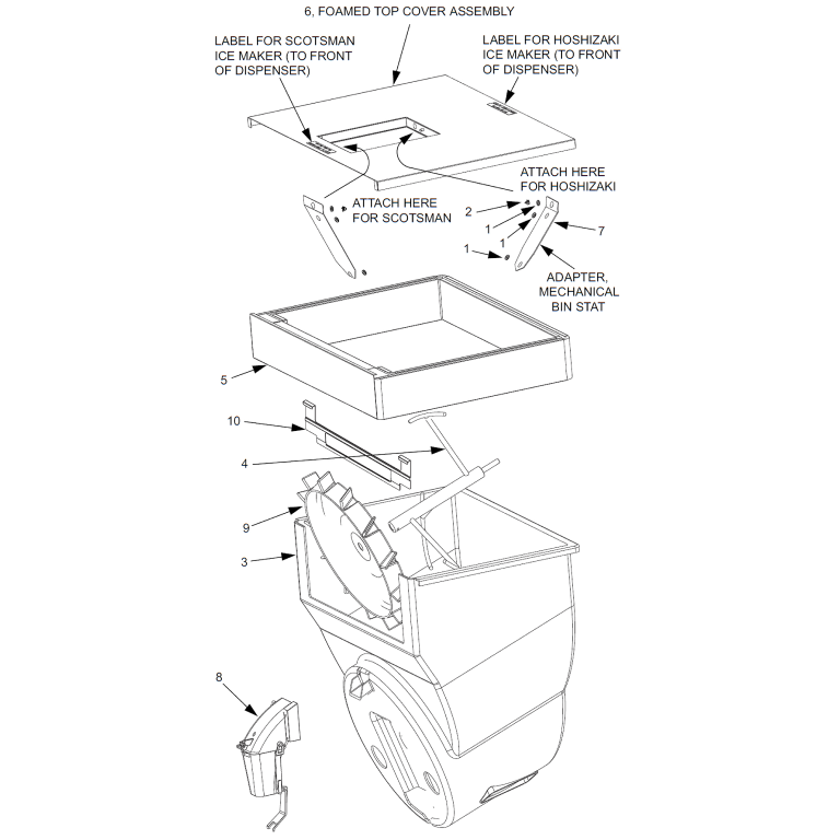 Pellet Ice Dispenser Sub-Assembly Conversion Kit IBD30 PN: 82-3633/02