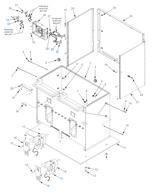 Lancer IBD44 Electrical Box and Gear Sub-Assembly Post-Mix